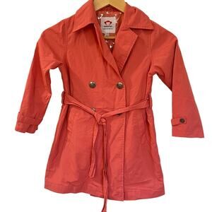 Appaman Pink Trench Coat sz 7 Girls Double Breasted Belted Coat